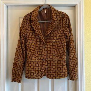 Free People Velvet Printed Blazer